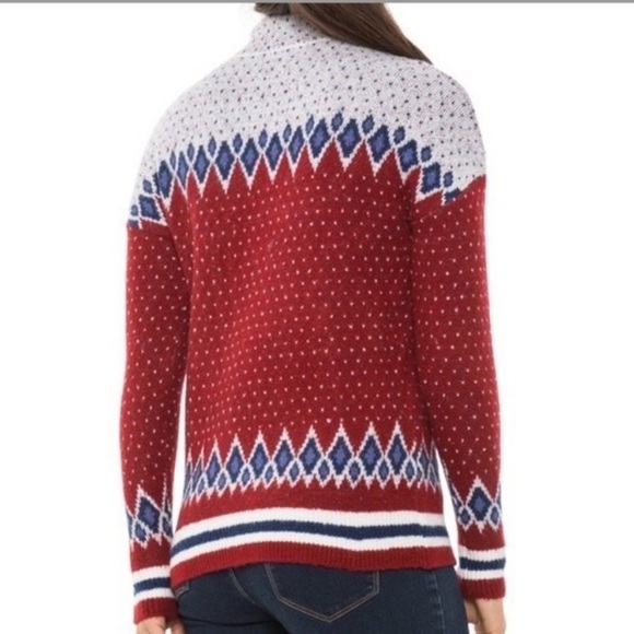 Telluride Snowflake Fairisle Mock Neck Sweater Size Large - Picture 3 of 8